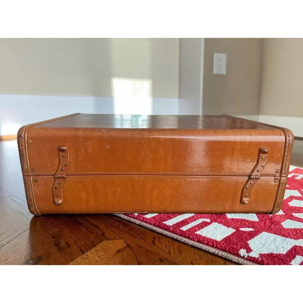Vintage 1950s 60s Samsonite Streamlite Brown Suitcase Shwayder Bros Luggage